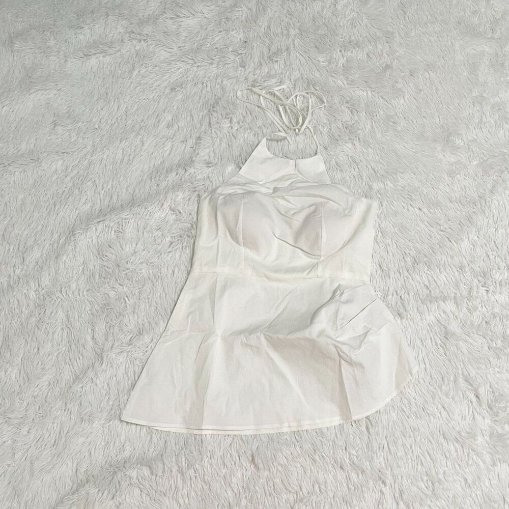 Women Halter Backless Skort Set in White Medium - Picture 7 of 8